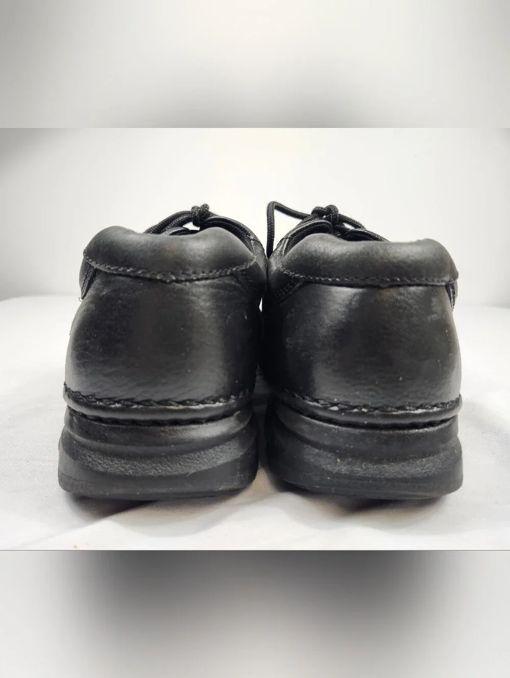 Nunn Bush Mens 12 M Black Leather Comfort Gel Lace-Up Oxfords